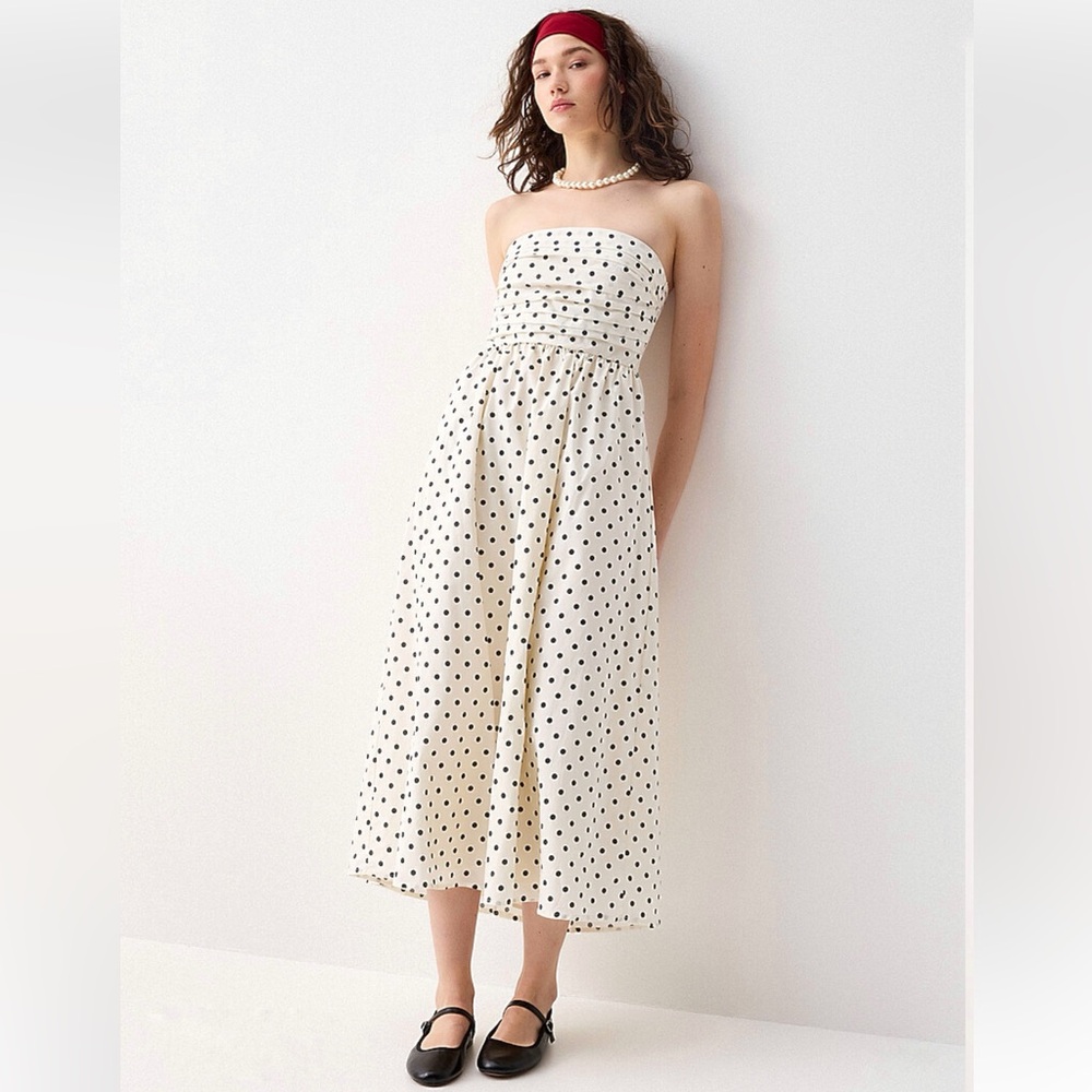 Tulip Creations Polka Dot Maxi Dress Balloons Skirt New Size L